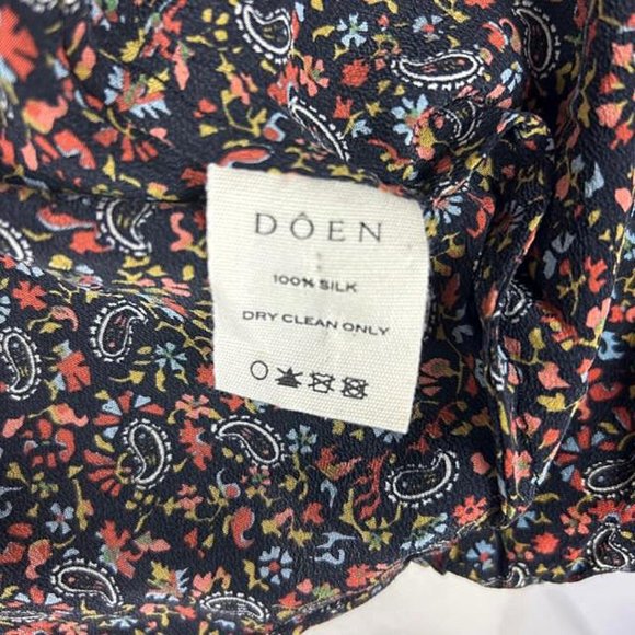 New Doen Silk Savona Blouse in Saint Claude Paisley S - Picture 15 of 15